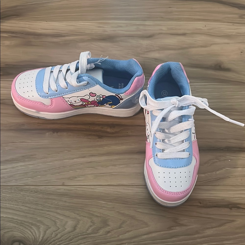 Kids Pink & Blue Character Lace-Up Sneakers